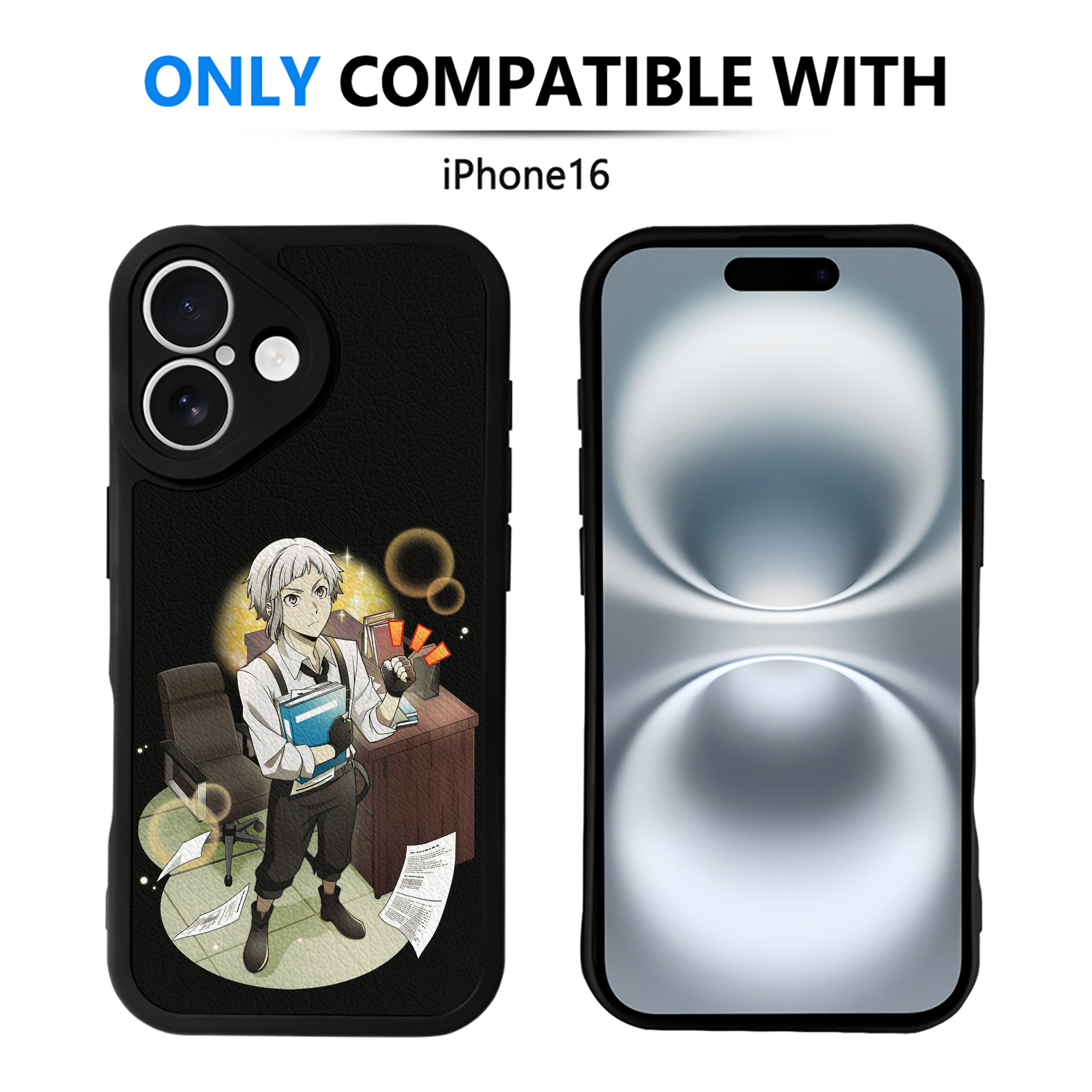 （画像用） 文豪ストレイドッグス Bungo Stray Dogs 【iPhone 16シリーズ対応】シリコンスマホケース（レザー調） 材質：シリコン